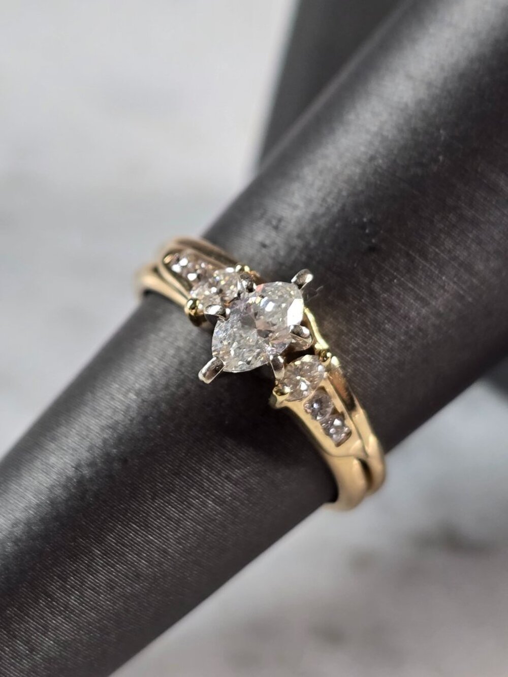 Womens Vintage Estate 14K Yellow Gold MagicGlo Diamond Ring 6.6g E7237